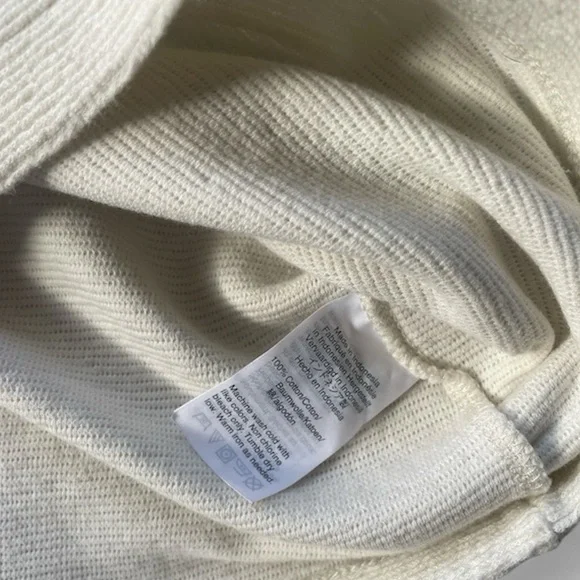 Madewell Texture and Thread 100% Cotton Puff Sleeve Winter White Top | Size S - Picture 6 of 6